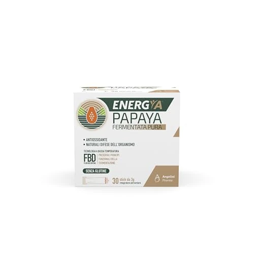 Energya Papaya Fermentata Pura, Integratore Alimentare per le Naturali Difese dell’Organismo, Contribuisce a Ridurre la Stanchezza e ha Azione Antiossidante, Confezione da 30 Stick da 3g Orosolubili