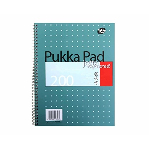 Offre limitee: Pukka Pad, Pack de 3 carnets Jotta métalliques carrés A4-29,7 x 23 cm - Papier 80GSM avec reliure à fil - Marges perforées à 4 trous et bords perforés - 200 pages, Vert de 13.16 EUR a 9.30 EUR (economie 29%)