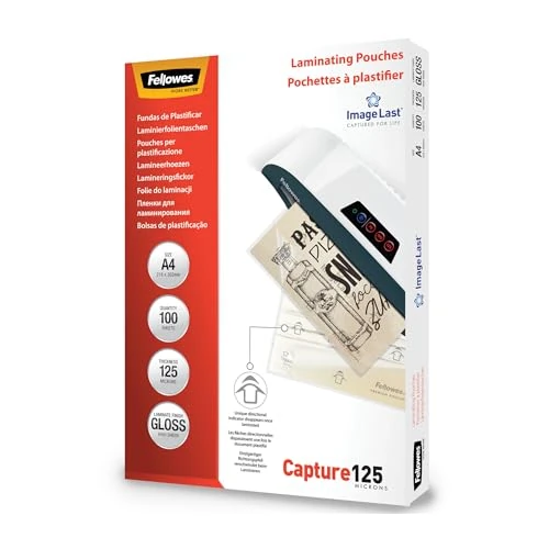 Limited-time offer: Fellowes ImageLast A4 125 Micron Laminating Pouch - (Pack of 100) from $44.87 to $44.87 (save 0.00%)