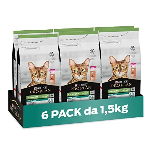 Tijdelijke aanbieding: PRO PLAN Droogvoer voor volwassen katten, gesteriliseerd, zalm, 1,5 kg, doos van 6 (9 kg) van 107.09 € naar 107.09 € (0.00% korting)