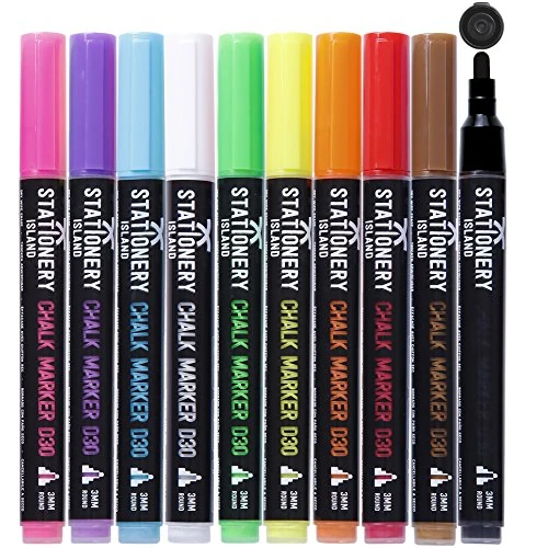 Zeitlich begrenztes Angebot: STATIONERY ISLAND Kreidestifte für Tafel Abwaschbar, Kreidestift für Fenster, 10 Farben Kreidemarker für Glas & Tafeln, Bunt Fensterstifte von 10.99 € auf 9.99 € (9% Rabatt)