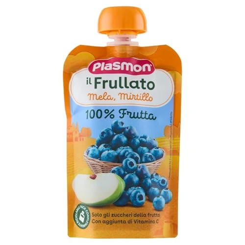 Offerta a tempo: Plasmon Spremi e Gusta Mela e Mirtillo, 100g - 64% da 1.35 € a 0.49 €