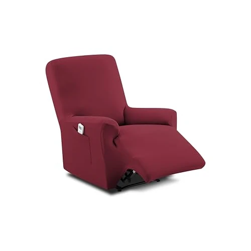 Oferta limitowana: Textilhome - Elastyczny pokrowiec na fotel Relax TEIDE, 1 siedzisko - od 70 do 100 cm. Kolor Czerwony z 151.92 zł na 151.92 zł (oszczędź 0.00%)