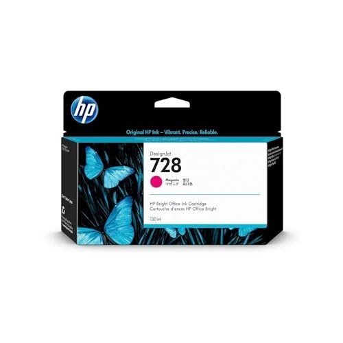 HP 728 F9J66A Magenta 130-ml Echte Inktcartridge met Originele HP DesignJet Inkt, voor HP DesignJet T730 en T830 Grootformaat Plotter Printers en HP 729 DesignJet Printkop