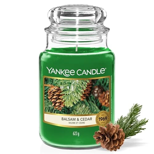 Yankee Candle Geurkaars - Balsem en Ceder Grote Pot - Lange Brandende Kaarsen: tot 150 Uur - Geschenken voor Vrouwen