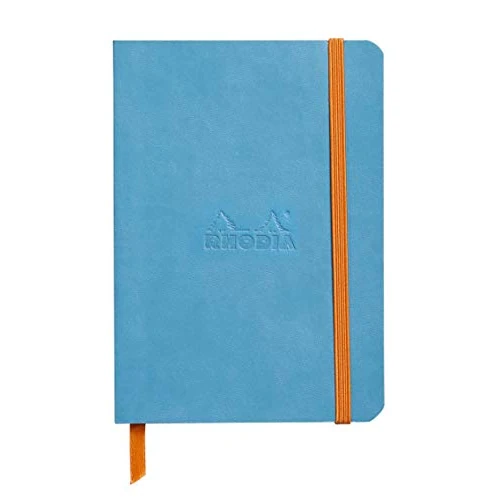 Offerta a tempo: RHODIA 117357C - taccuino morbido TURCHESE - A6 10,5 x 14,8 cm - Puntinato DOT - 144 pag. - Carta Clairefontaine Avorio 90g/m² - segnalibro, chiusura con elastico - Simil Cuoio - - 47% da 22.47 € a 11.87 €