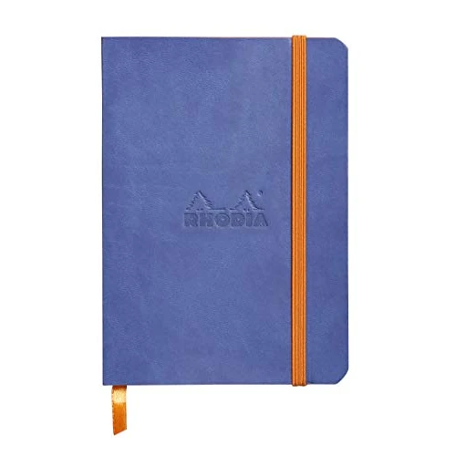 Offerta a tempo: RHODIA 117358C - taccuino morbido ZAFFIRO - A6 10,5 x 14,8 cm - Puntinato DOT - 144 pag. - Carta Clairefontaine Avorio 90g/m² - segnalibro, chiusura con elastico - Simil Cuoio - Collezione Rhodiarama - 40% da 22.47 € a 13.58 €