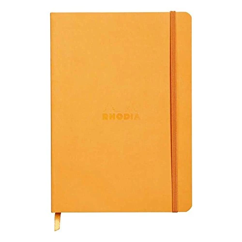 Offerta a tempo: RHODIA 117465C - taccuino morbido Orange - A5 14,8X21cm - Puntinato DOT - 160 pag. - Carta Clairefontaine Avorio 90g/m² - segnalibro, chiusura con elastico - Simil Cuoio - Collezione Rhodiarama - 0.00% da 21.99 € a 21.99 €