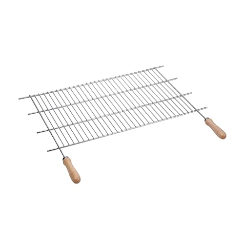 SAUVISCHE GRILL RACK 80 X 40 CM. MET HOUTEN HANDLES, Staal, 82x62.5x3 cm
