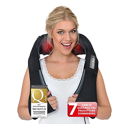 Donnerberg Neck Massager with Heat | 7-Year Motor Warranty |Shiatsu Neck, Shoulder Back Massager for Pain Relief & Relaxation| German Quality| Portable| 4D Deep Tissue Full Body Massage