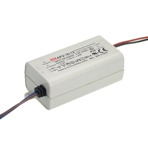 Offre limitée : MeanWell, APV-16-12 Transformateur LED Tension constante 15 W 0-1,25 A 12 V/DC Non dimmable Protection contre les surcharges de 14.24 € à 14.24 € (0.00% de remise)
