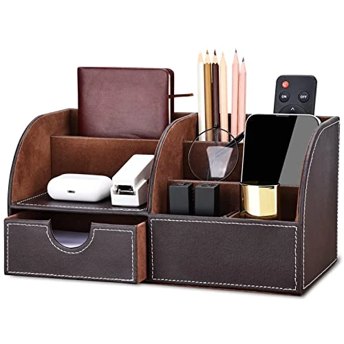 Offre limitée : KINGFOM™ 7 Compartiments en PU Cuir Multi-Fonctionnels Organisateur de Bureau de 28.87 € à 28.87 € (0.00% de remise)