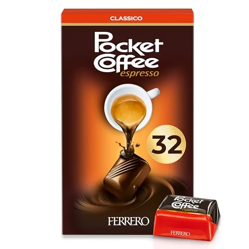 Offerta a tempo: Ferrero Pocket Coffee - 32 Specialità Ripiene di Caffè Liquido — 20% da 9,99 € a 7,99 €