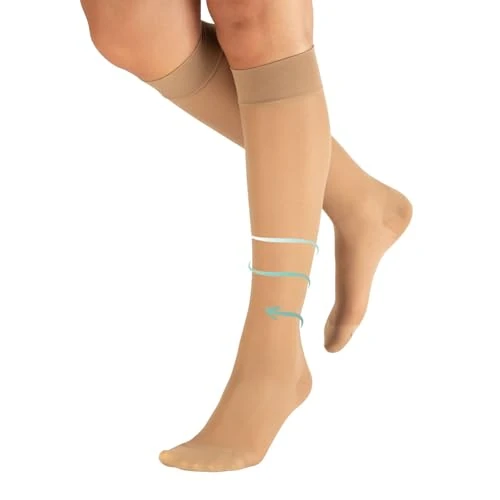 Offerta a tempo: CALZITALY PACK 1/2 Gambaletti Compressione Graduata Forte, Calze Elastiche Contenitivo & Graduate, 140 Den – 18-22 Mm/Hg | Made in Italy (Beige, S-M) - 0.00% da 14.95 € a 14.95 €