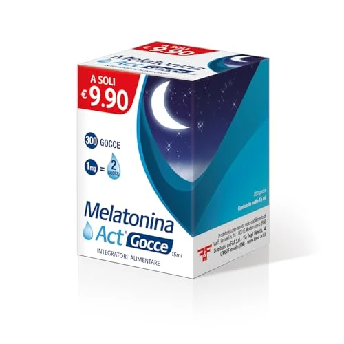Offerta a tempo: Melatonina Act Gocce, Integratore Alimentare in Gocce a Base di Melatonina 1MG - Confezione da 300 Gocce, totale 15 ml - 4% da 6.10 € a 5.85 €