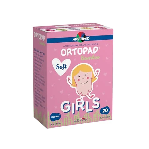 Offerta a tempo: MASTER AID Ortopad Soft Girls Medium - Cerotti Colorati Oculari per Bambini - Cerotto Occlusore Occhio Bambini per il Trattamento di Occhio Pigro e Strabismo - 1 Confezione da 20 Pezzi - 7,6 x 5,4 cm - 0.00% da 16.63 € a 16.63 €