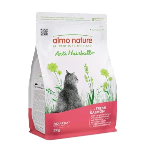 Offre limitée : Almo Nature Anti Hairball - Croquettes pour Chat Adulte au Saumon Frais, avec Mélange de Fibres Végétales pour Contrer la Formation de Boules de Poils - Sac de 2 kg de 17.90 EUR à 14.62 EUR (remise 18%)