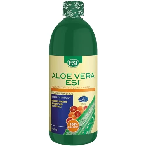 Offerta a tempo: ESI - Aloe Vera Succo, Integratore Alimentare, con Succo Concentrato di Arancia Rossa di Sicilia, Offre Benessere al Tratto Gastrointestinale, ad Azione ossidante, Senza Glutine e Vegan, 1000 Ml - 27% da 15.77 € a 11.45 €