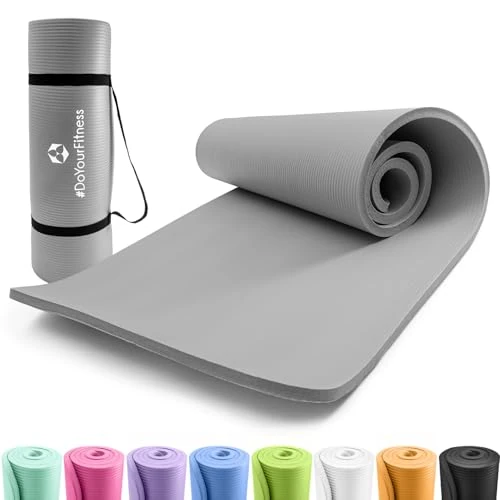 Zeitlich begrenztes Angebot: #DoYourFitness x World Fitness | Fitnessmatte "Ashanti" | 190x100x1cm | Phthalatfrei & rutschfest | Gymnastikmatte ideal für Yoga, Pilates, Fitness, Outdoor im Studio & zu Hause | Grau von 28.99 € auf 24.69 € (15% Rabatt)