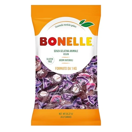 Limited-time offer: Halal Sweets Bonelle Forest Fruits Jelly Gummy - 100% Vegan Berries Candy with Natural Flavours - Gluten and Gelatine Free - Ramadan Gift - Made in Italy - Premium Vegetarian Jellies - 1 kg from 14.99 GBP to 14.99 GBP (save 0%)