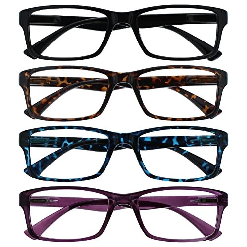 Begrenztes Angebot: Die Lesebrille Unternehmen Schwarz Braun Blau Lila Leser Wert 4er-Pack Herren Frauen UVR4092MIX +3,50 von 10.03 EUR auf 10.03 EUR (Rabatt 0%)
