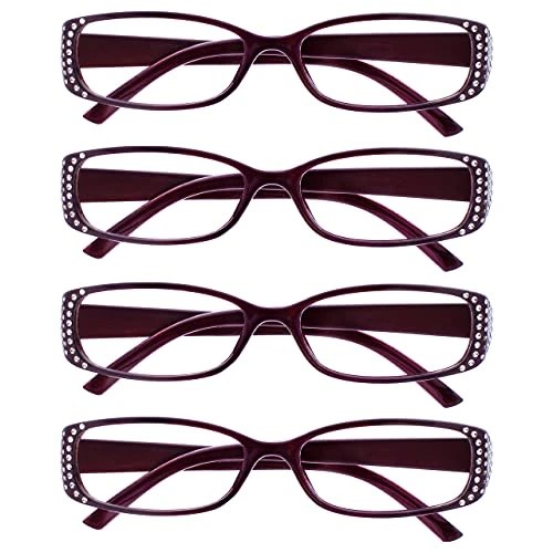 Tijdelijke aanbieding: Leesbril Zwart & Paars Diamonte Stijl Lezers Waarde 4 Stuks Ontwerper Stijl Vrouwen Dames UVR4093P +3,00 van 12.34 € naar 12.34 € (0.00% korting)