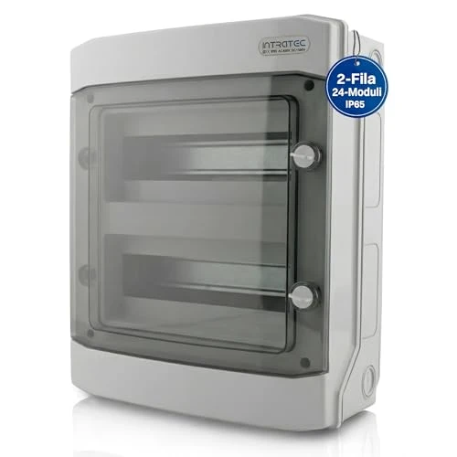 Offre limitée : Intratec Coffret de Distribution en Saillie 2 Rangée IP65 – Coffret Électrique pour 24 Modules DIN – Enceinte Étanche Extérieur Garage Cave Jardin – 400VAC 1500VDC – 318 x 384 x 144 mm de 35.29 € à 35.29 € (0.00% de remise)