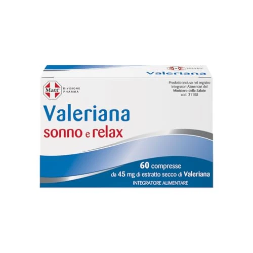 Matt, Valeriana voedingssupplementen voor Valeriana, nuttig ter bevordering van ontspanning en slaap, verbetert de kwaliteit van de slaap, verpakking met 60 tabletten, 8,28 g