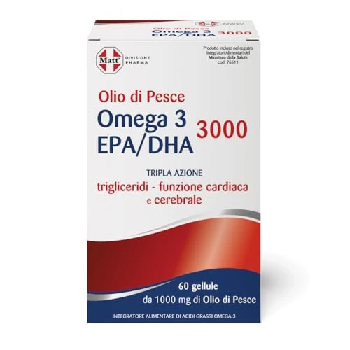Offerta a tempo: Matt, Olio di Pesce Omega 3 EPA/DHA 3000 — 30% da 16,38 € a 11,50 €