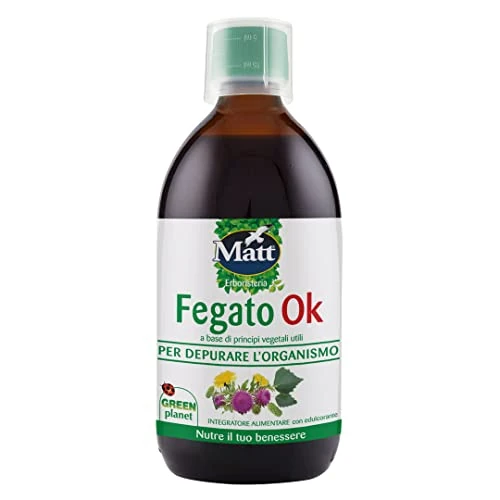 Offerta a tempo: Matt, Fegato OK, Integratore Alimentare a Base di Cardo Mariano, Carciofo e Tarassaco Utili per Depurare l'Organismo, Confezione da 500 ml - 35% da 9.61 € a 6.27 €