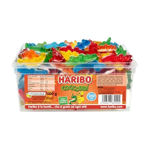 Offerta a tempo: Haribo Coccodri, Caramelle Gommose, Gusto Frutta, Ideali Per Feste E Dolci Momenti Di Relax - Circa 200 Pezzi [1100gr] - 30% da 8.64 € a 6.09 €