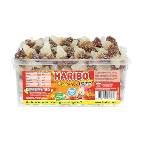 Offerta a tempo: Haribo - Happy Cola Frizz - Caramelle Gommose Frizzanti - 1Kg. — 37% da 10,90 € a 6,88 €