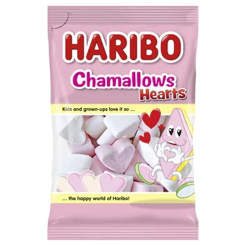 Offerta a tempo: Haribo Chamallows Hearts, Caramelle Marshmallow A Forma Di Cuore, 175gr - 38% da 1.59 € a 0.99 €