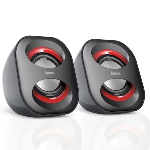 Offre limitée : Hama Sonic Mobil 183 Enceintes pour Ordinateur - Système Stéréo 2.0, Haut-Parleurs Alimentés en USB, Connexion Jack 3.5mm - Noir/Rouge de 11.49 € à 11.49 € (0.00% de remise)