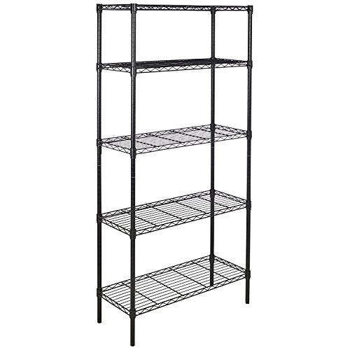 Limited-time offer: Amazon Basics 5-Shelf Storage Unit With Height Adjustable Shelves and Levelling Feet, 795 kg Max Weight, Black, 35.6 D x 91.4 W x 182.9 H cm from 44.99 £ to 44.99 £ (save 0.00%)