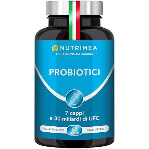 Probiotici Fermenti Lattici con Vitamina D | 30 Miliardi di UFC | Flora Intestinale e Intima | Lactobacillus e Bifidobacterium | 60 Capsule