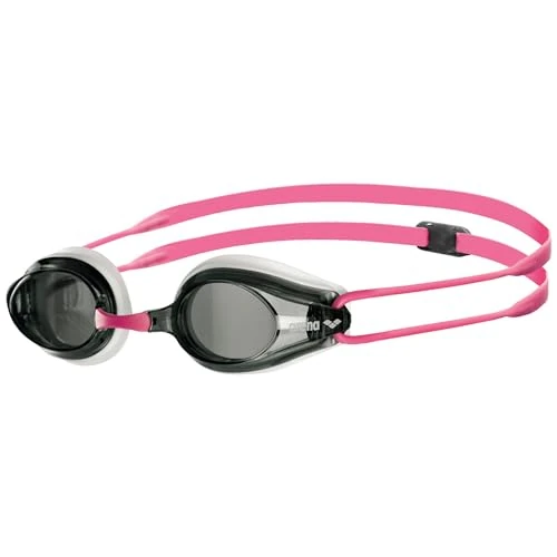 Tijdelijke aanbieding: ARENA Tracks Unisex Volwassen Essentiële Racing Zwembril voor Competitieve Zwemmers FINA-Goedgekeurde Anti-Fog Gecoat Niet-Spiegel Lens, Wit/Rook/Fuchsia van 19.95 € naar 19.95 € (0.00% korting)