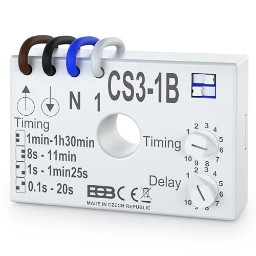 Offerta a tempo: ELEKTROBOCK CS3-1B relè temporizzato | interruttore temporizzato 230 V | per ventilatori e illuminazione | montaggio in scatola di installazione sotto l'interruttore con collegamento a cavo - 23% da 19.02 € a 14.60 €