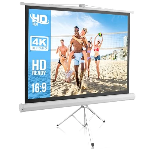 Limited-time offer: Portable Projector Screen Tripod Stand - Mobile Projection Screen , Lightweight Carry & Durable Easy Pull Assemble System for Schools Meeting Conference Indoor Outdoor Use, 50 Inch - Pyle PRJTP52, White from 64.99 £ to 64.99 £ (save 0.