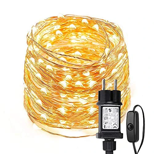 Limitiertes Angebot: LE 10M LED Lichterkette aus Kupferdraht, 100 LEDs, Wasserdicht IP65, Strombetrieben mit Stecker, ideal für Weihnachtsdeko, Innen, Außen, Weihnachten Party usw. Warmweiß von 14.99 EUR auf 11.89 EUR (Spare 21%)