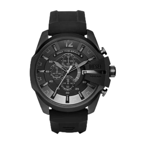 Oferta limitada: Diesel Reloj Mega Chief para Hombre, Movimiento cronógrafo con correa de silicona o sintética, 51 mm, Negro y carbón de 125.31 € a 107.69 € (ahorro 14%)
