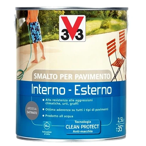 Offerta a tempo: V33 Smalto per Pavimenti Interno-Esterno Ardesia 2,5L - 14% da 69.78 € a 59.90 €