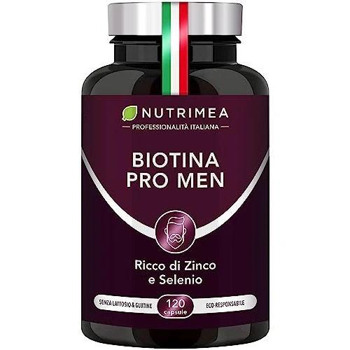 Offerta a tempo: Biotina Pro Men per Capelli e Barba | 120 capsule | Nutrimea - 28% da 19.90 € a 14.24 €