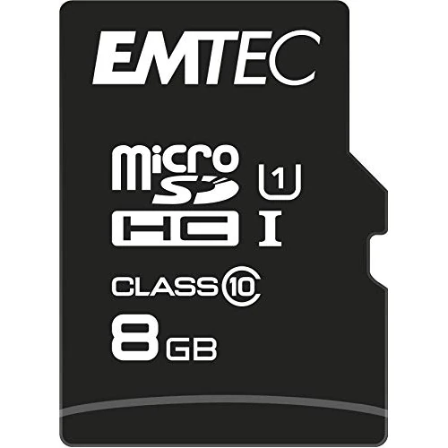 Emtec microSD Class10 Gold+ 8GB - memory cards (Black, Gold, Micro Secure Digital High-Capacity (MicroSDHC), SD, Blister)
