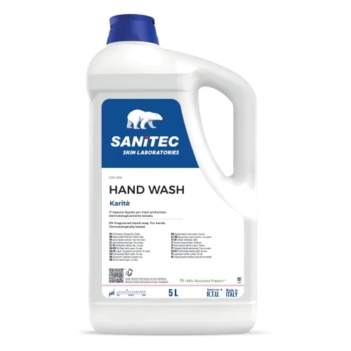 Offerta a tempo: Sanitec, Hand Wash, Sapone Liquido per le Mani Profumato Idratante con Glicerina, Deterge le Mani Lasciandole Fresche e Pulite, pH 5.5, Made in Italy, Dermatologicamente Testato, 5 L - 0.00% da 11.46 € a 11.46 €