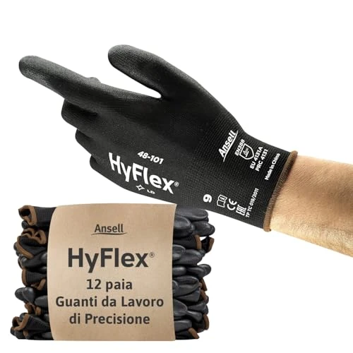 Oferta ograniczona: Ansell HyFlex 48-101 Cienkie i ultralekkie rękawice robocze, Precyzyjne rękawice ochronne, Montaż, Majsterkowanie, Mechanika, Malowanie, Damskie I Męskie, Czarne, XS (12 par) z 83.91 EUR na 83.91 EUR (znizka 0%)