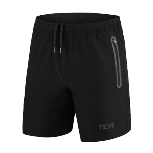 Oferta limitada: TCA Pantalones Cortos Hombre Deporte con Bolsillos de Cremallera - Pantalon Corto Deportivo Hombre Tecnología Elite Tech - Running Shorts Men Gym Correr Padel - Negro/Negro, L de 20.99 € a 17.09 € (ahorro 19%)