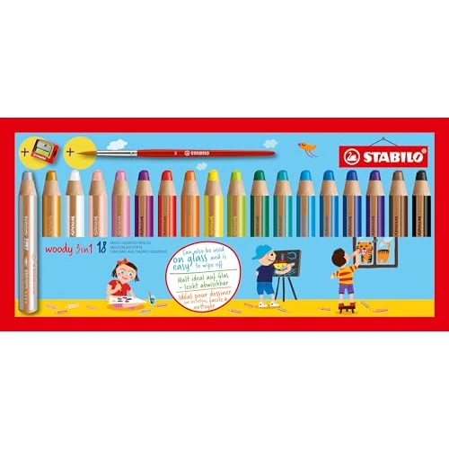 Limited-time offer: STABILO woody 3-in-1 - Multi-Talented Pencil - Pack of 18 - Assorted Colours with Sharpener and Paint Brush from 31.99 GBP to 31.99 GBP (save 0%)