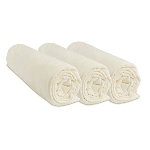 Lot de 3 Draps Housse 50x100 cm Lit Bébé, Berceau Vintage 50 x 100 | 100% Coton | Écru | Extensible & Respirant | Sommeil sain | Marque Easy Dort | Certifié Oeko-Tex | Qualité | Fabriqué en Europe