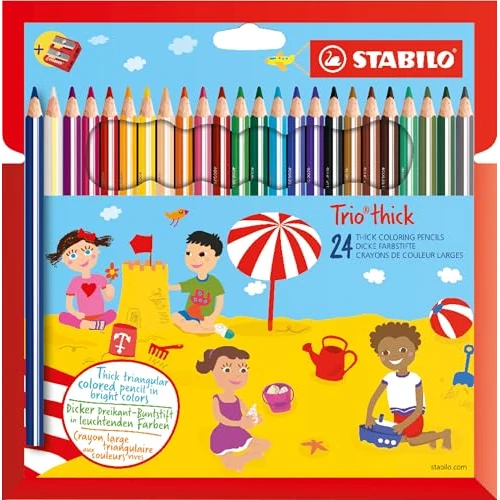 Oferta limitada: STABILO Trio - Lápices de colores triangulares, Caja de cartón de 24 con sacapuntas de 18.39 EUR a 17.26 EUR (ahorro 6%)